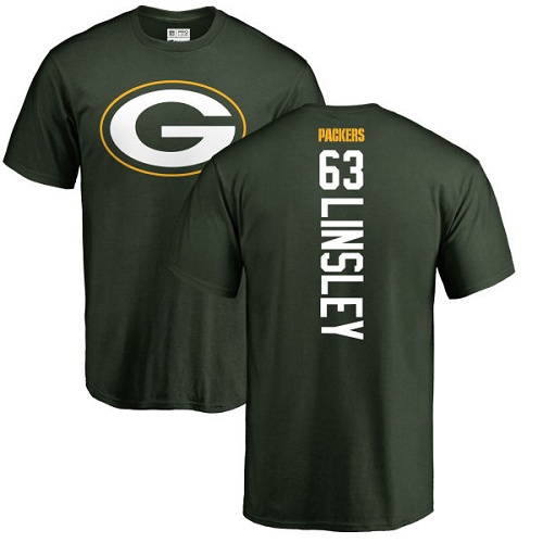 Men Green Bay Packers Green #63 Linsley Corey Backer Nike NFL T Shirt